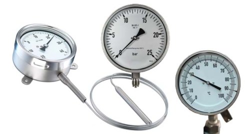 Pressure and temperature gauges